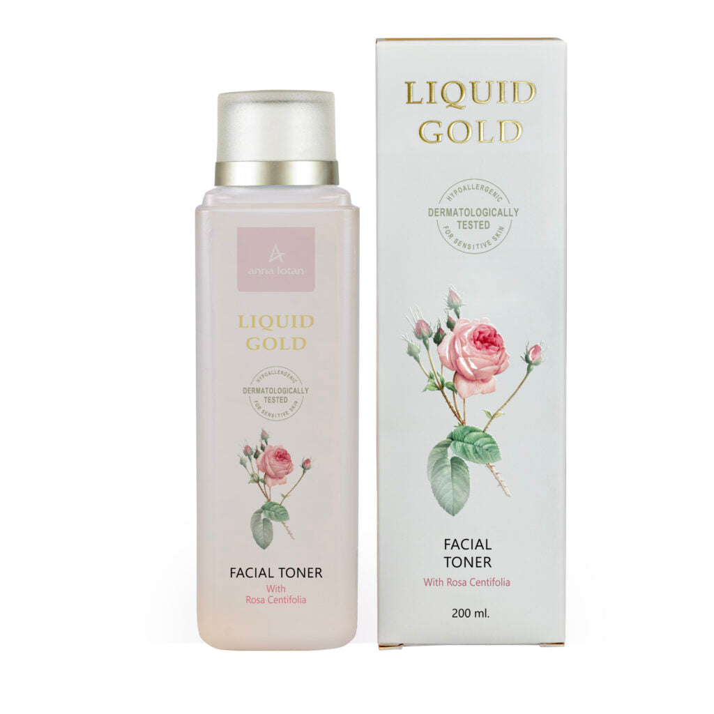 אנה לוטן Liquid Gold מי פנים (Facial Toner) עדינים המועשרים באובליפיחה ואלוורה לניקוי והרגעת עור הפנים 200 מ"ל