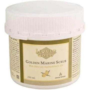 אנה לוטן Liquid Gold פילינג מארין זהוב (Golden Marine Scrub) לחידוש, החלקה וניקוי עמוק של עור הפנים באריזה מקצועית 250 מ"ל