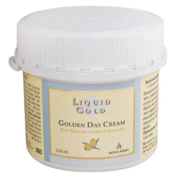 אנה לוטן Liquid Gold קרם יום זהוב (Golden Day Cream) להזנה, הגנה וזוהר לעור בוגר ויבש באריזה מקצועית 250 מ"ל