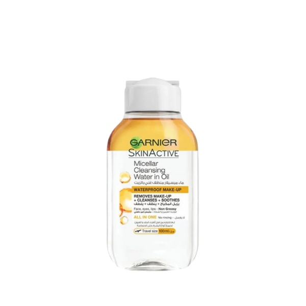 מיני מים מיסלריים גרנייה בשילוב שמן 100 מ"ל להסרת איפור עמיד במים ללא שטיפה