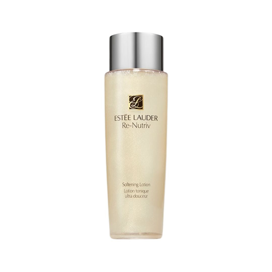 Estee Lauder, Re-Nutriv, Softening Lotion, Gold Infused Skincare, Luxury Face Lotion, Anti-Aging, Hyaluronic Acid, Green Tea Extract, אסתי לאודר, רה-נוטריב, תחליב ריכוך, מי פנים, טיפוח יוקרתי, קוסמטיקס אאוטלט