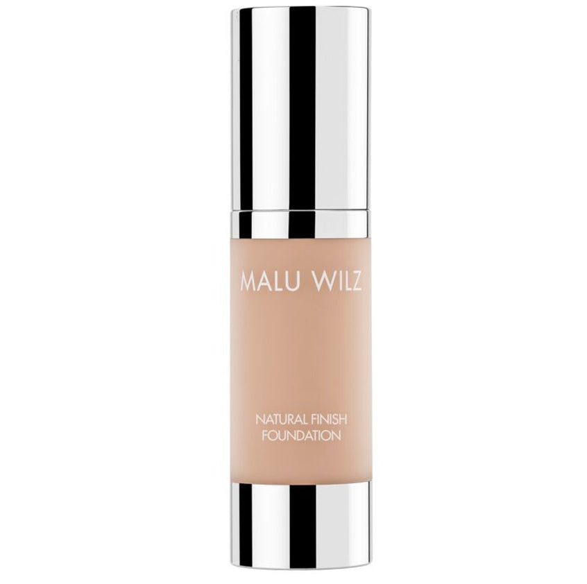 Malu Wilz Natural Finish Foundation 30ml with tourmaline minerals for a natural radiant glow and smooth skin texture