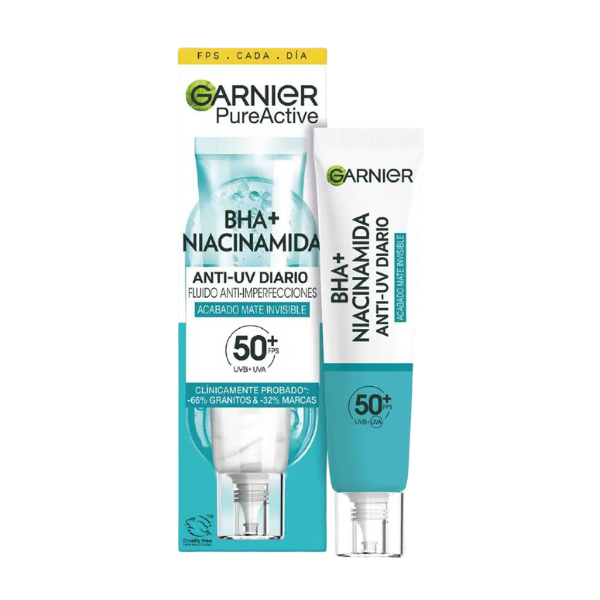 תחליב הגנה יומי לעור בעייתי SPF50+ Garnier Pure Active Anti-Imperfection Daily UV Fluid 40ml