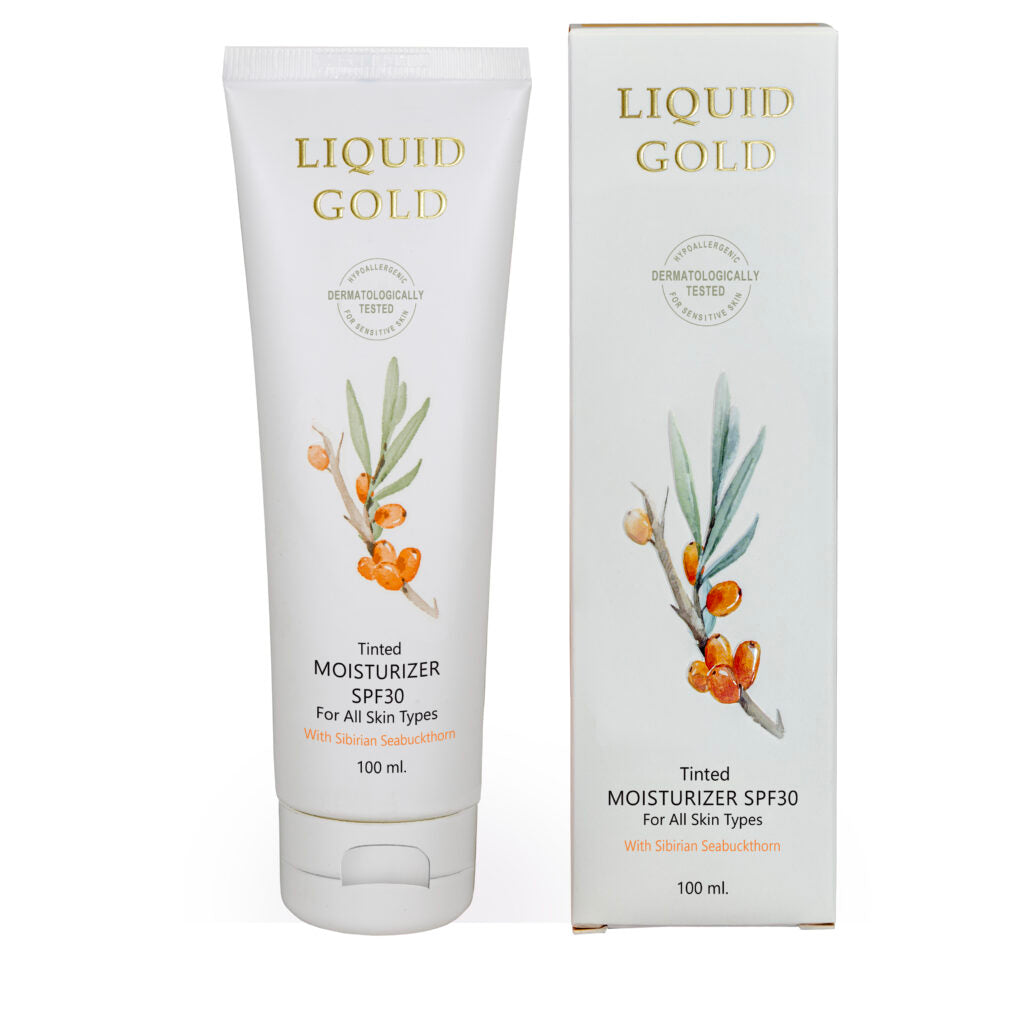 אנה לוטן Liquid Gold קרם לחות והגנה עם גוון SPF 30 לכיסוי טבעי והזנת העור 100 מ"ל