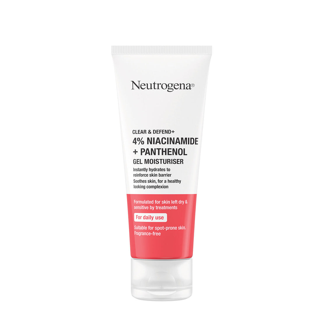 ג'ל לחות יומי ניטרוג'ינה קליר אנד דפנד פלוס עם 4% ניאצינמיד ו-1% פנטנול ללא בישום Neutrogena Clear & Defend + Moisturizing Gel