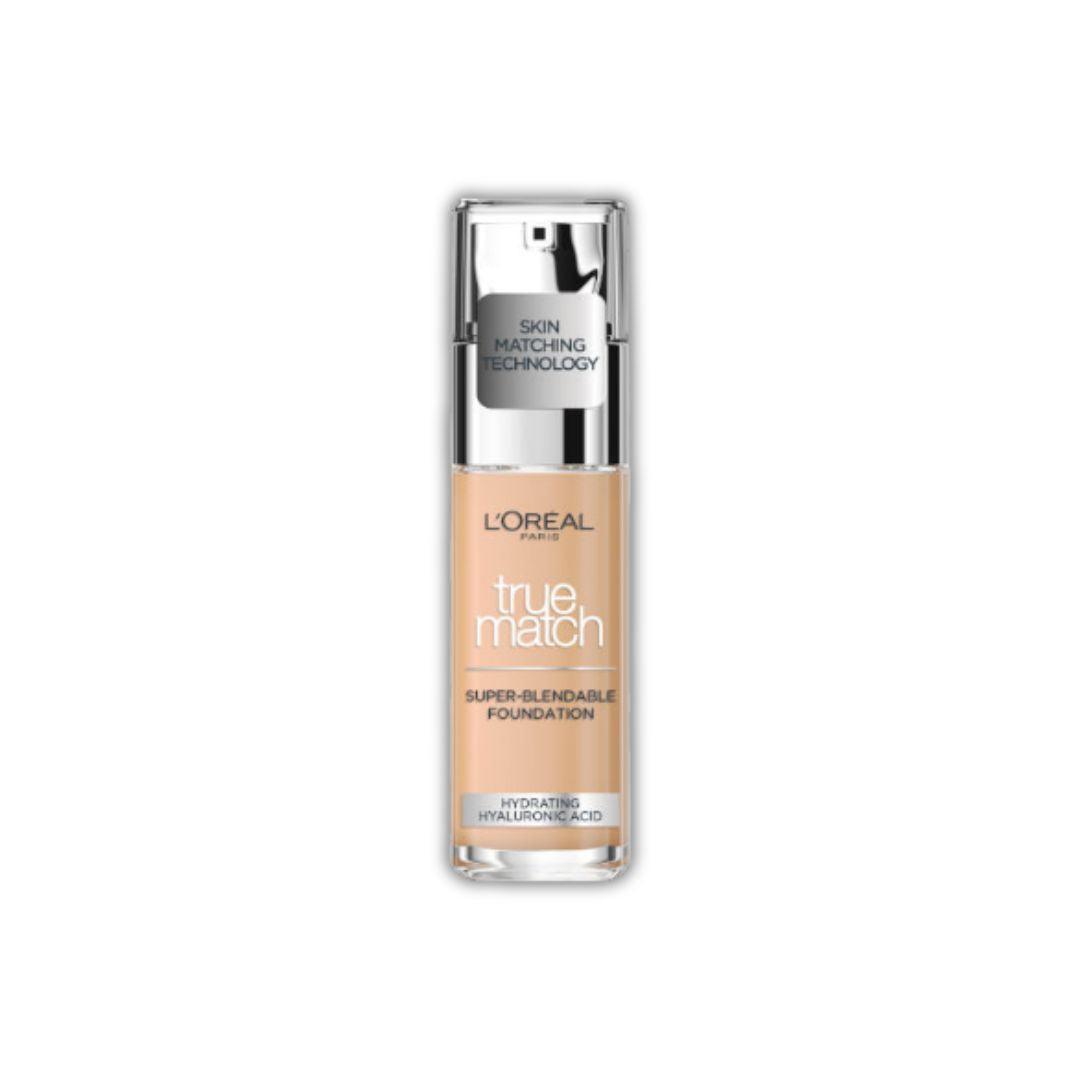 L'Oreal Paris True Match Foundation – מייקאפ למראה טבעי והתאמה מושלמת לגוון העור | 30 מ"ל