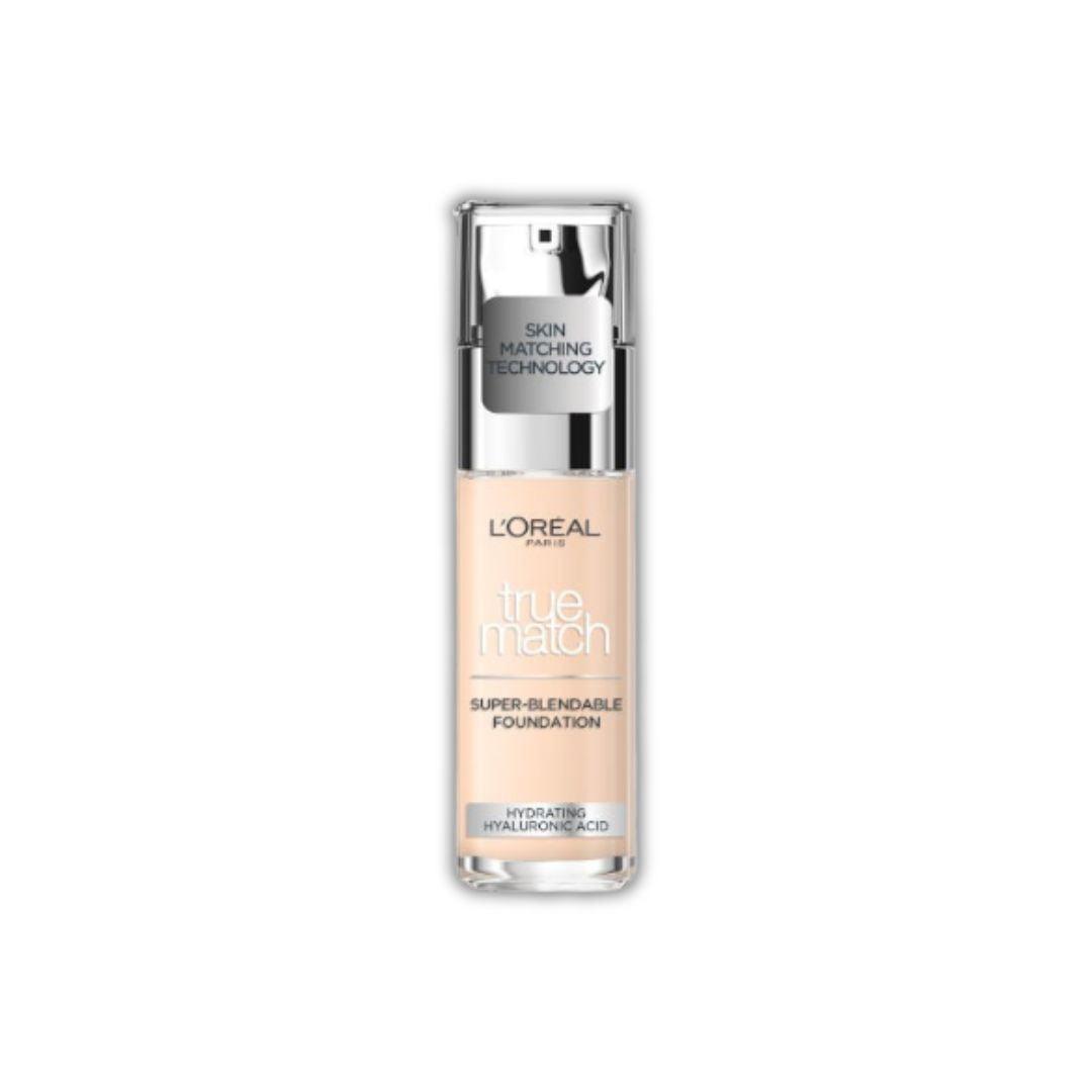 L'Oreal Paris True Match Foundation – מייקאפ למראה טבעי והתאמה מושלמת לגוון העור | 30 מ"ל