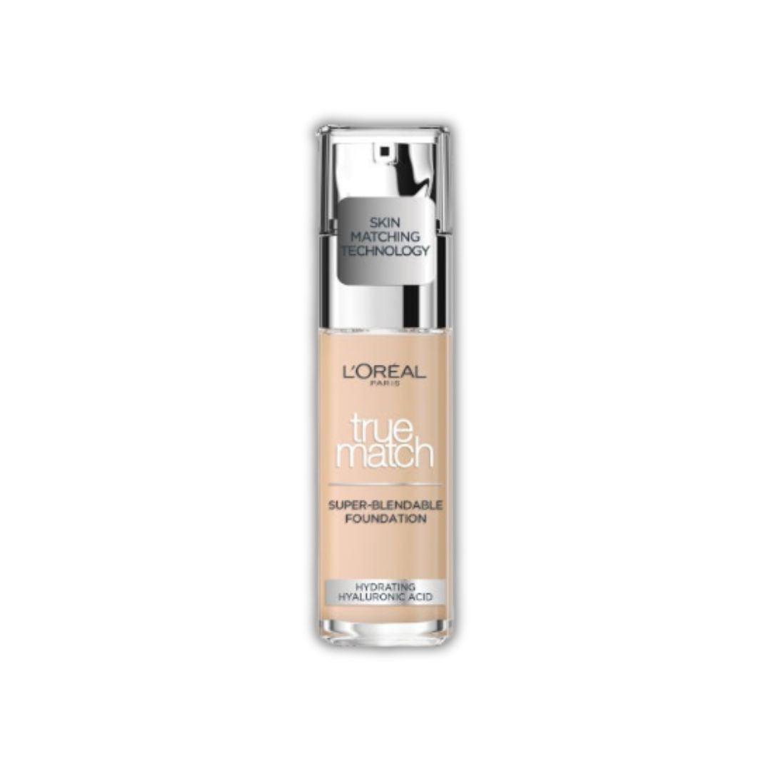 L'Oreal Paris True Match Foundation – מייקאפ למראה טבעי והתאמה מושלמת לגוון העור | 30 מ"ל