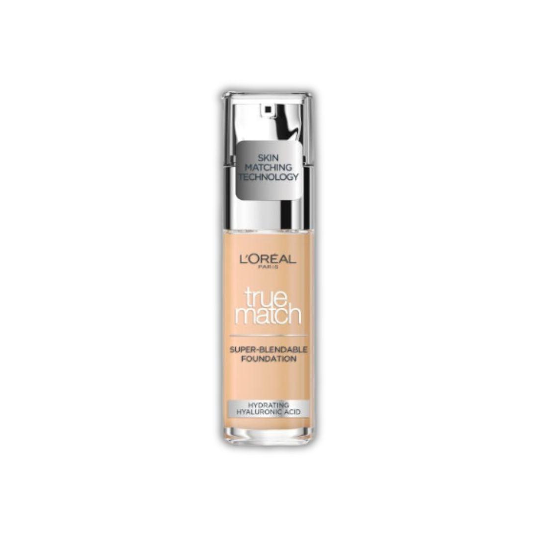 L'Oreal Paris True Match Foundation – מייקאפ למראה טבעי והתאמה מושלמת לגוון העור | 30 מ"ל