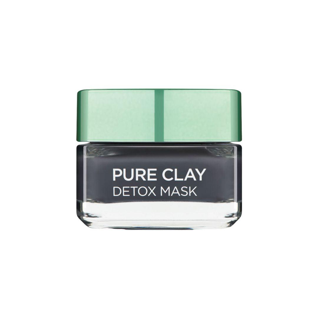 מסכת חימר ופחם לוריאל פריז Pure Clay Detox לניקוי אינטנסיבי וטיהור עור הפנים