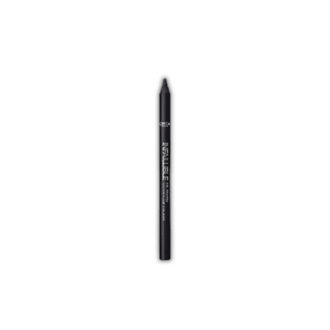 עיפרון עיניים ג'ל לוריאל פריז Infaillible Gel Crayon בגוון שחור עז עמיד ל-24 שעות ובפני מים