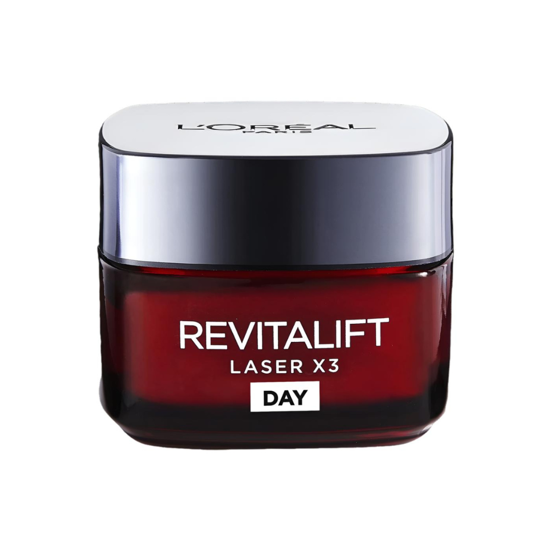 קרם יום לוריאל פריז Revitalift Laser X3 עם 3% פרו-קסילן וחומצה היאלורונית לטיפול בקמטים ומיצוק