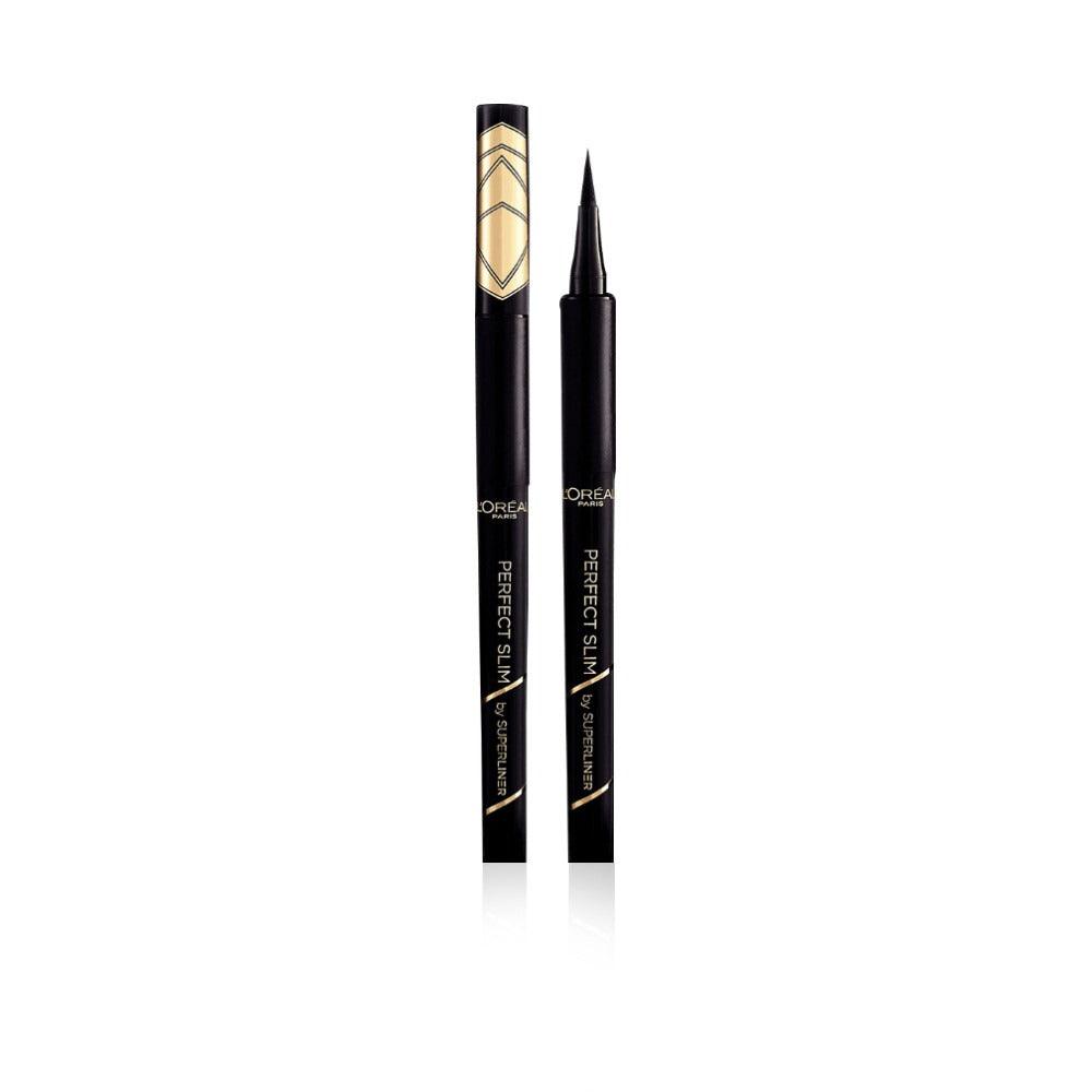 אייליינר נוזלי לוריאל פריז Superliner Black 01 שחור עמוק עם אפליקטור ספוגית לדיוק מרבי