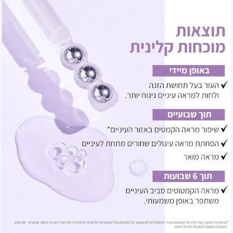 L'Oréal Paris Revitalift Filler Eye Serum | סרום עיניים עם חומצה היאלורונית, קפאין ורולר משולש