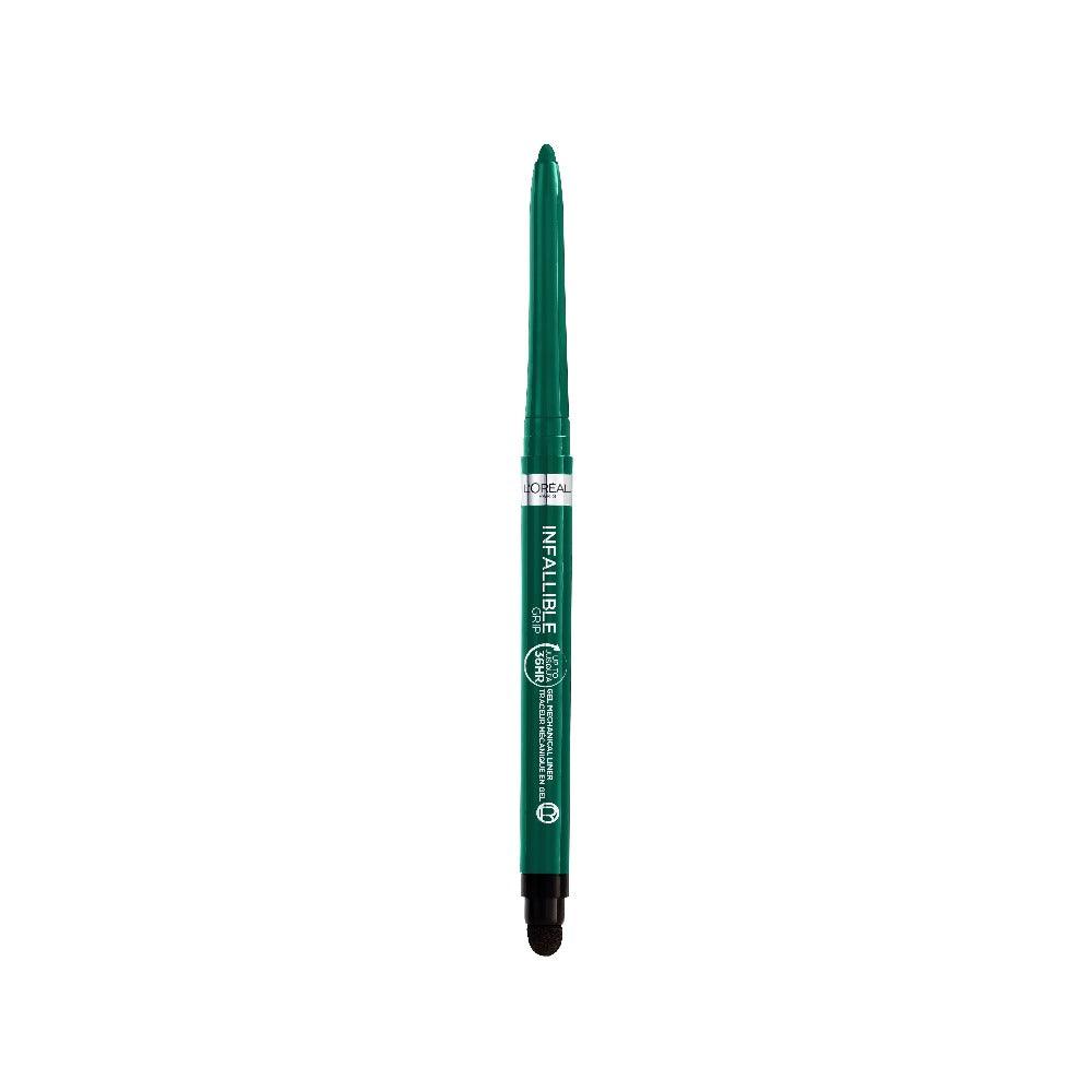 עיפרון עיניים ג'ל אוטומטי לוריאל פריז Infaillible Grip 36H עמיד במים עם ספוגית לטשטוש ומחדד מובנה