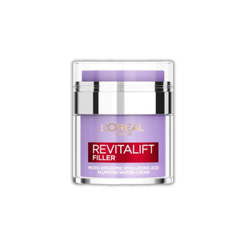 קרם ג'ל לוריאל פריז Revitalift Filler Water Cream בצנצנת לחיצה עם חומצה היאלורונית וסרמידים להשבת נפח