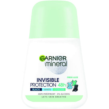 Garnier Mineral Invisible | גרנייה דאודורנט רול-און אנטי-פרספירנט מועשר במינרלייט להגנה על הבגדים עד 48 שעות ללא אלכוהול וללא פרבנים (50 מ"ל)