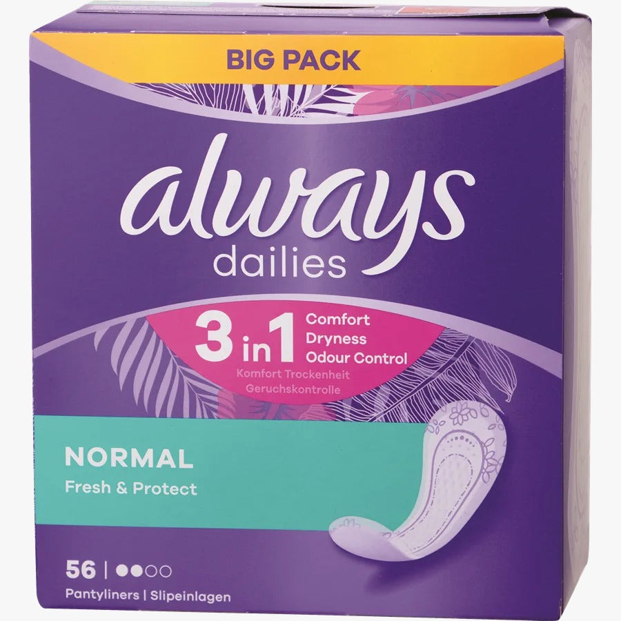 Always Dailies - מגני תחתון יומיים, 56 יחידות