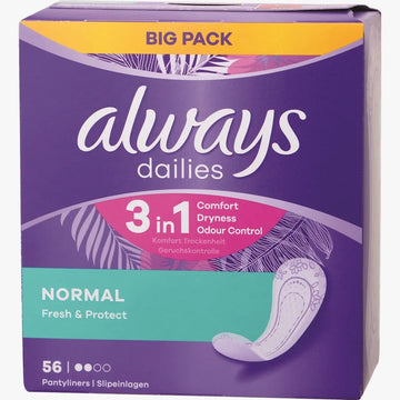 Always Dailies - מגני תחתון יומיים, 56 יחידות