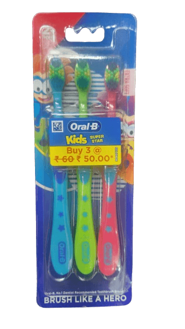 מברשות שיניים אקסטרה סופט לילדים - 3 יחידות צבעוניות