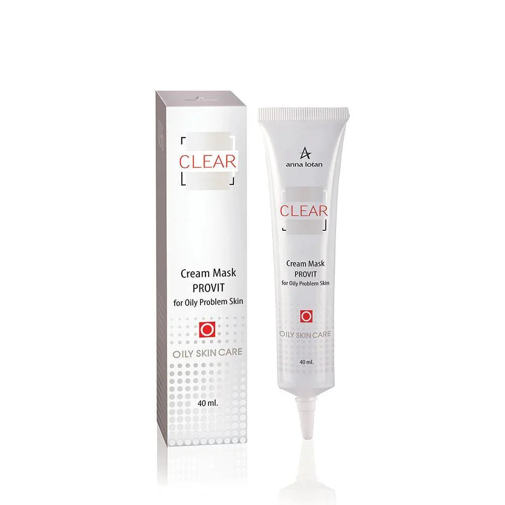 אנה לוטן Clear מסיכת פרוביט (Provit Cream Mask) לטיפול ואיזון עור שמן ובעייתי המועשרת בשמן עץ התה ופרו-ויטמין B5 נפח 40 מ"ל