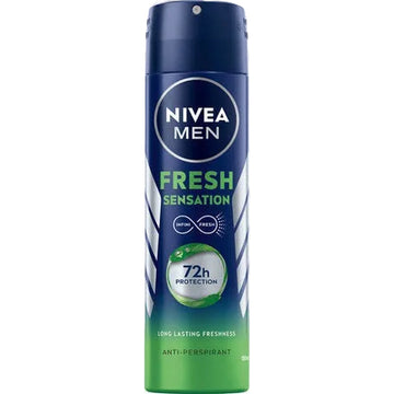 NIVEA MEN, ניוואה מן, דאודורנט לגבר, ספריי גוף, פרש סנסיישן, Fresh Sensation, הגנה 72 שעות, רעננות, טיפוח הגבר, אנטי פרספירנט