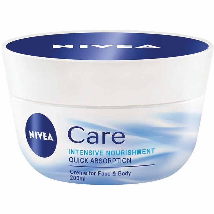 קרם ניוואה קייר (NIVEA Care) להזנה אינטנסיבית לפנים ולגוף ל-24 שעות של לחות ללא תחושה שומנית