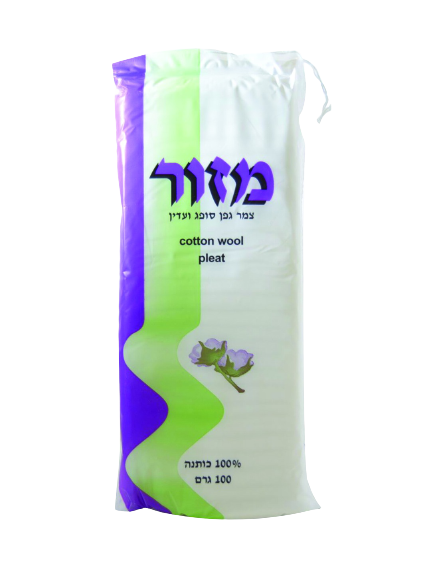 מזור צמר גפן זיג זג 100% כותנה 100 גרם