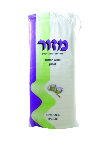 מזור צמר גפן זיג זג 100% כותנה 100 גרם