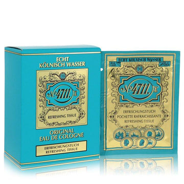מארז 10 מגבונים מרעננים 4711 Original Eau de Cologne בניחוח לימון בעיצוב כחול וזהב איקוני
