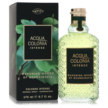 בקבוק בושם 4711 Acqua Colonia Intense Wakening Woods of Scandinavia בעיצוב קלאסי עם נוזל בגוון ירקרק