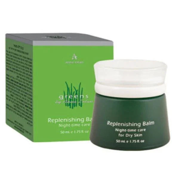 אנה לוטן Greens באלם לילה מזין (Replenishing Balm) לשיקום והזנה עמוקה של עור יבש ובוגר 50 מ"ל