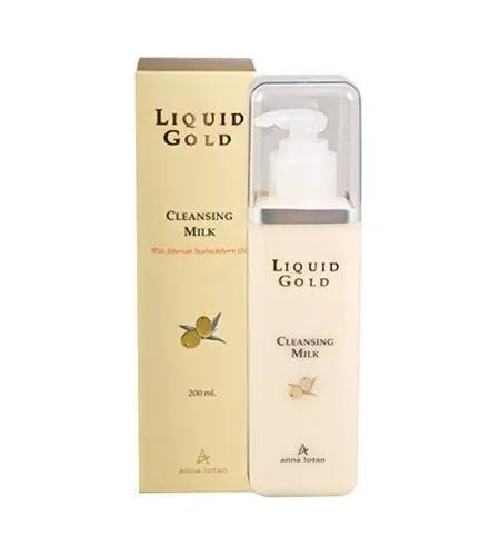 אנה לוטן Liquid Gold חלב פנים עדין מועשר בשמן אובליפיחה לניקוי יסודי והזנת עור יבש ובוגר 500 מ"ל