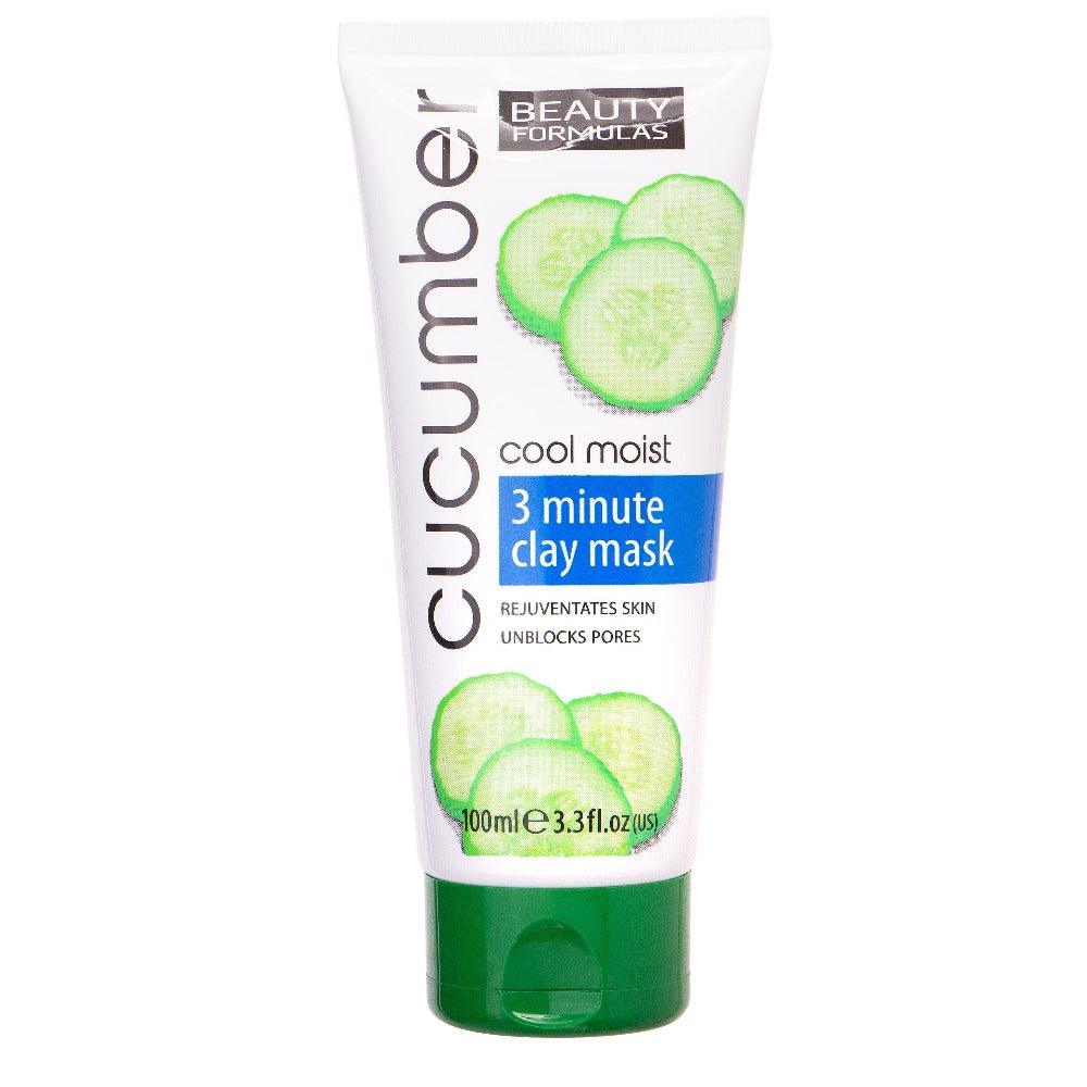 Beauty Formulas מסכת חימר לעור הפנים עם תמציות מלפפונים 100ML