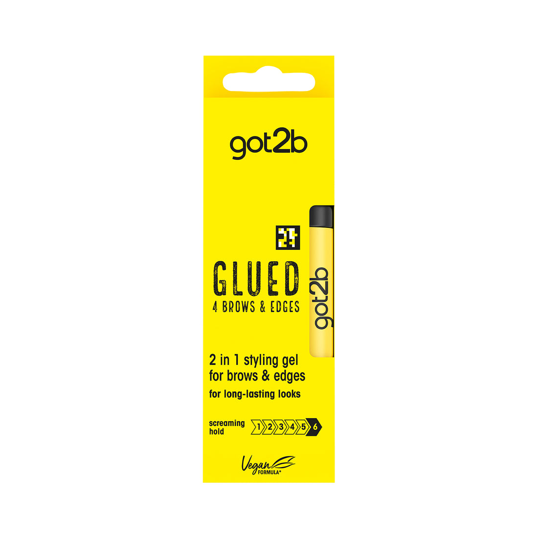 ג'ל 2 ב-1 לגבות ולקצוות השיער גוט טו בי got2b Glued 2-in-1 Gel באריזת 16 מ"ל