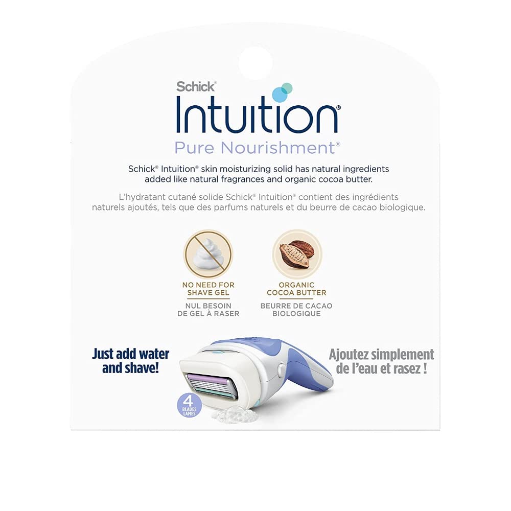 Intuition Pure Nourishment | אינטואישן קוקוס - מארז שישיית סכיני גילוח להחלפה עם סבון מובנה מועשר בחלב קוקוס