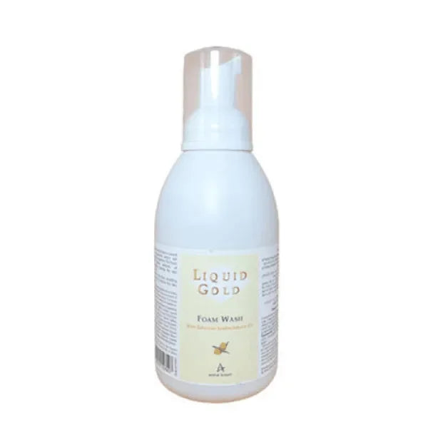 אנה לוטן Liquid Gold קצף ניקוי עדין Foam Wash מועשר באובליפיחה ואלוורה לניקוי יסודי של עור הפנים 550 מ"ל