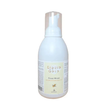 אנה לוטן Liquid Gold קצף ניקוי עדין Foam Wash מועשר באובליפיחה ואלוורה לניקוי יסודי של עור הפנים 550 מ"ל
