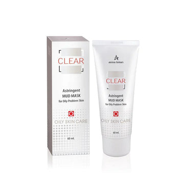 אנה לוטן Clear מסיכת בוץ מכווצת (Astringent Mud Mask) לניקוי עמוק, כיווץ נקבוביות וספיחת שומן בעור שמן ובעייתי 60 מ"ל