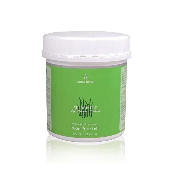 אנה לוטן Greens Aloe Pure Gel ג'ל אלוורה טהור להרגעת אדמומיות והחדרת לחות אינטנסיבית 600 מ"ל