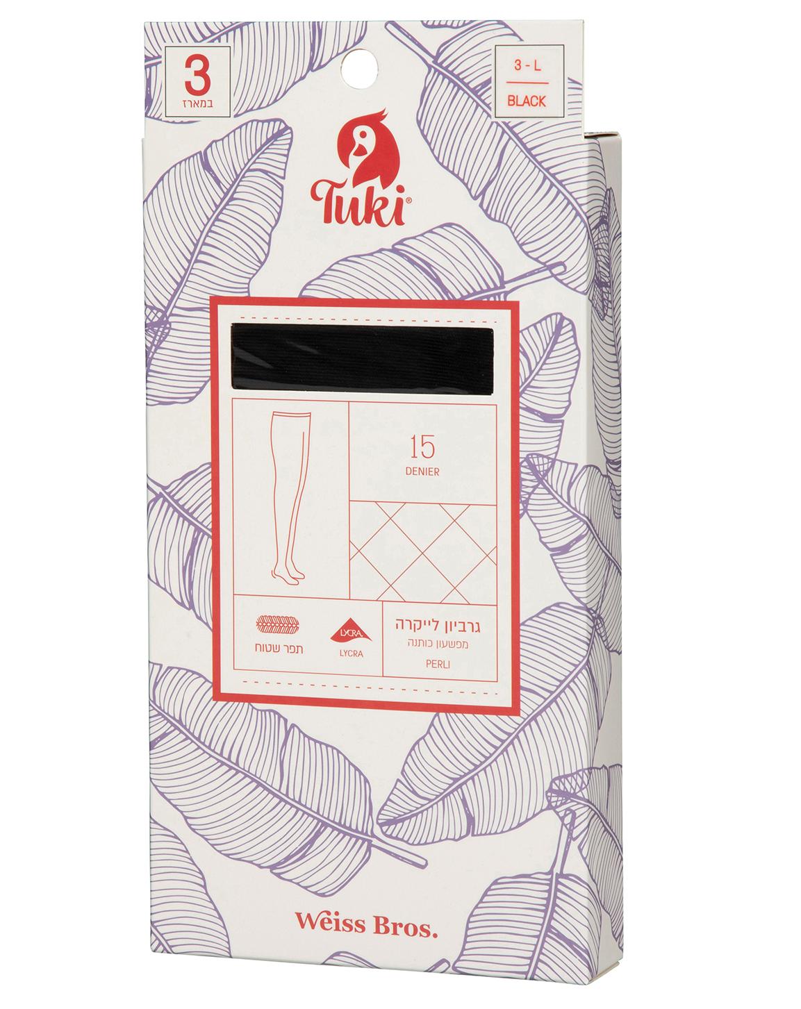 גרביון לייקרה 15 דנייר מתאים לסנדל- 3 במארז.