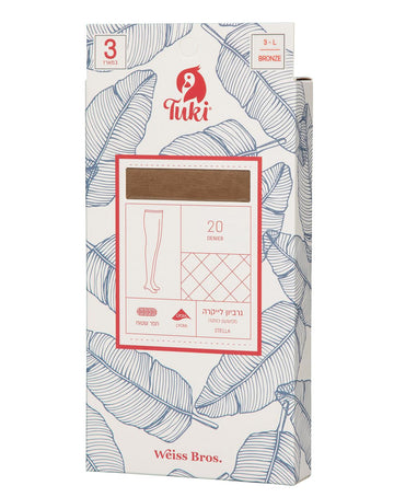 גרביון לייקרה 20 דנייר מתאים לסנדל - 3 במארז.