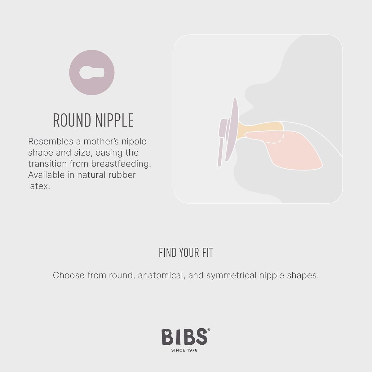 ביבס זוג מוצצי גומי טבעי BIBS COLOUR SIZE 2 | פטמת דובדבן עגולה לגילאי 6-18 חודשים (2 יחידות)