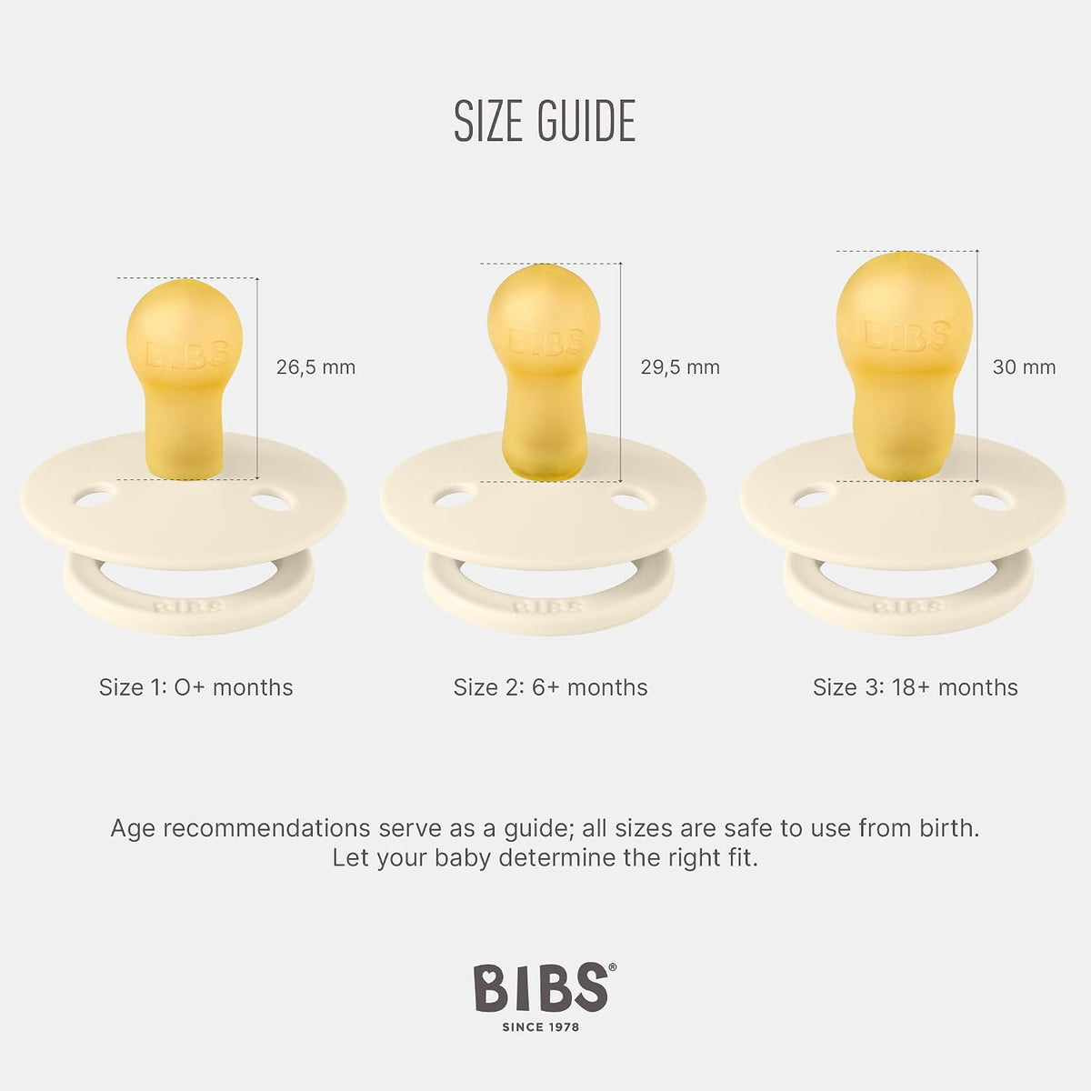 ביבס זוג מוצצי גומי טבעי BIBS COLOUR SIZE 2 | פטמת דובדבן עגולה לגילאי 6-18 חודשים (2 יחידות)