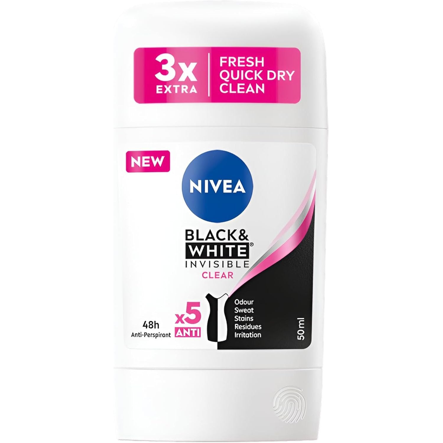 NIVEA | ניוואה - Black & White Invisible | דאודורנט סטיק למניעת כתמים והגנה מנצחת