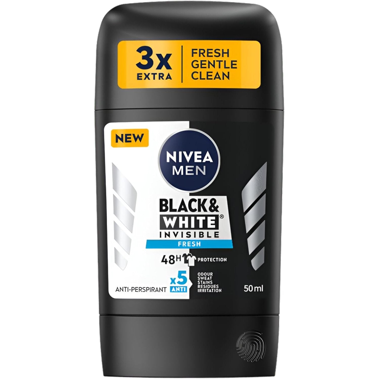 NIVEA | ניוואה - Men Black & White Invisible | דאודורנט סטיק לגבר למניעת כתמים
