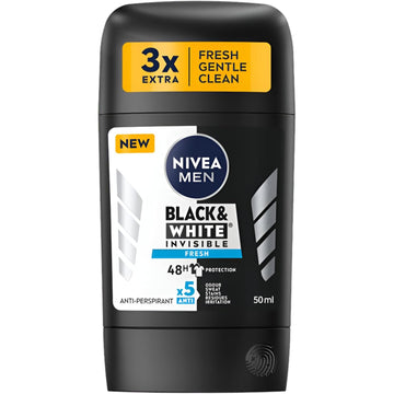 NIVEA | ניוואה - Men Black & White Invisible | דאודורנט סטיק לגבר למניעת כתמים