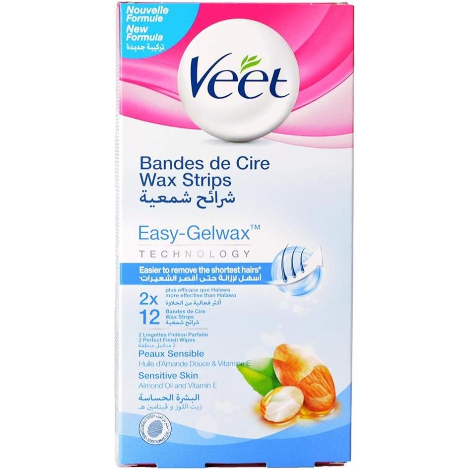 Veet | ויט - Bikini & Underarm Wax Strips | רצועות שעווה לקו הביקיני ולבית השחי לעור רגיש (16 יחידות)