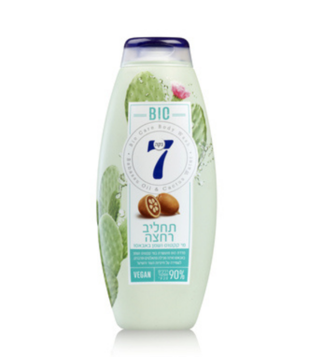 תחליב רחצה נקה 7 BIO מועשר במי קקטוס ושמן באבאסו עם 90% רכיבים טבעיים