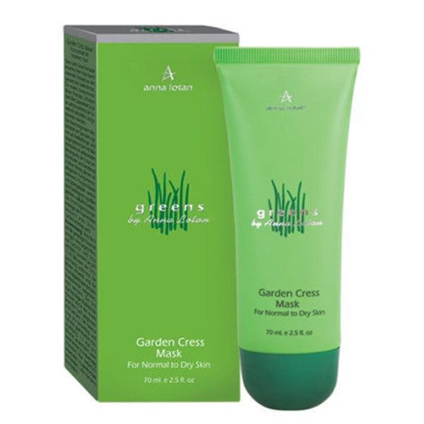 אנה לוטן Greens מסיכת נבטי הסגר (Garden Cress Mask) מזינה ומרגיעה עם חמאת שיאה וחלמית לעור יבש ובוגר 70 מ"ל